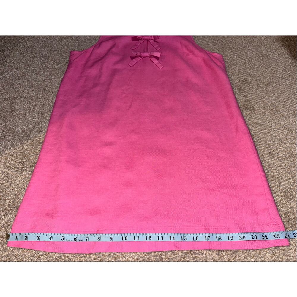 J.Crew Re-Imagined Pink Linen Blend Bow Front Shift Dress Woman’s Size Large - Picture 9 of 16